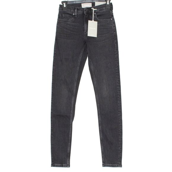 NWT Everlane Womens Jeans Mid Rise Skinny Washed Black Size 23 Tall IK - Picture 1 of 4